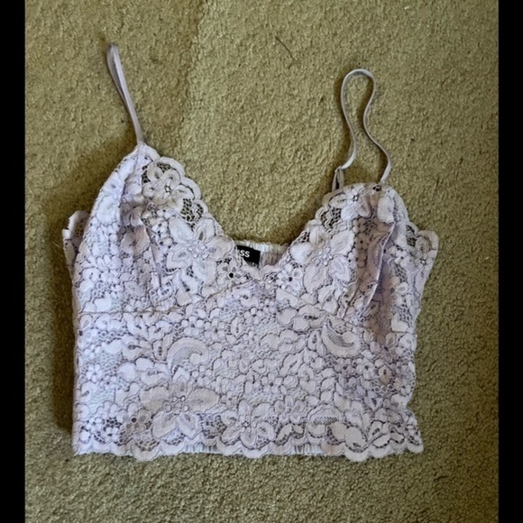 EXPRESS Lilac Purple Crop Top Size Small - Picture 3 of 7